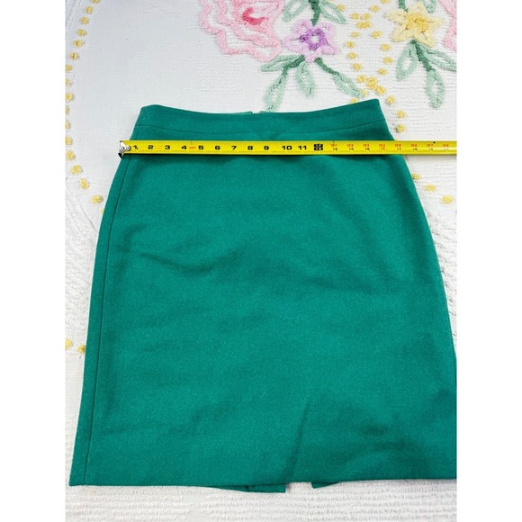 J.Crew Pencil Skirt Women's Size 6 Green Wool Blend Career Business Casual - Picture 3 of 11